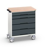 bott verso mobile drawer cabinet with 5 drawers and multiplex top