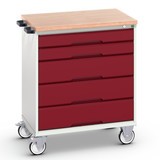 bott verso mobile drawer cabinet with 5 drawers and multiplex top