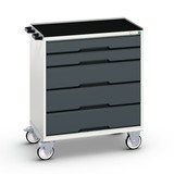 bott verso mobile drawer cabinet with 5 drawers and raised edge
