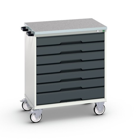 bott verso mobile drawer cabinet with 7 drawers and linoleum top