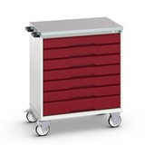 bott verso mobile drawer cabinet with 7 drawers and linoleum top
