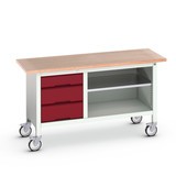 bott verso mobile storage workbench (multiplex) with 3 drawers and 1 shelf