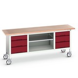 bott verso mobile storage workbench (multiplex) with 6 drawers and 1 shelf