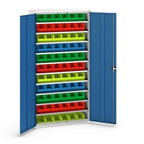 bott verso storage cabinet with 10 shelves and 66 storage bins