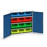 bott verso storage cabinet with 3 shelves and 12 storage bins