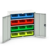 bott verso storage cabinet with 3 shelves and 12 storage bins