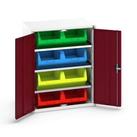 bott verso storage cabinet with 3 shelves and 8 storage bins