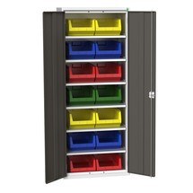 bott verso storage cabinet with 6 shelves and 14 storage bins