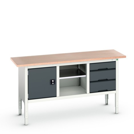 bott verso storage workbench (multiplex board), 3 drawers, 1 door and 1 shelf