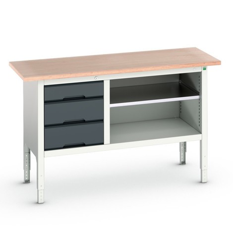 bott verso storage workbench (multiplex board), with 3 drawers and 1 shelf