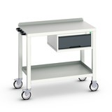 bott verso Table d'appoint mobile, avec 1 tiroir et plateau en acier