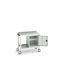 bott verso Table d'appoint mobile, avec meuble bas et plateau en acier