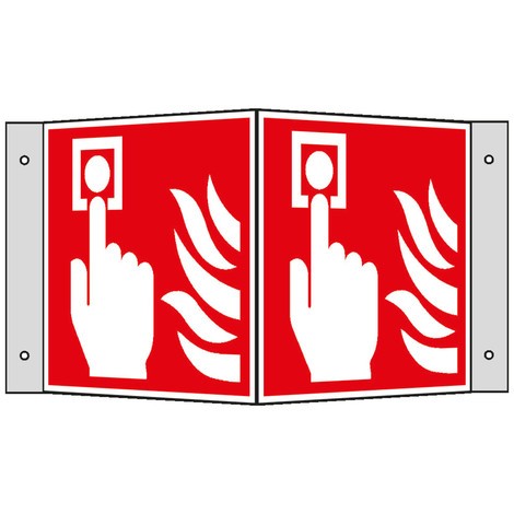 Brandbeveiligingsbord – Brandmelder (handmatig), hoekbord