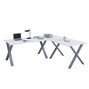 Bureau d'angle Lona, plateaux de table LxP 1.100 x 500 et 800 x 500 mm, pieds X