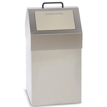 caixote de reciclagem stumpf® feito de aço inoxidável com aba de cobertura