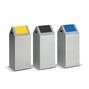 Caixote de reciclagem VAR®, 60 litros, autoextinguível, em aço galvanizado e revestido de pó, tampa angular