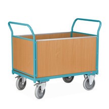 Chariot à plate-forme Ameise®, 4 côtés avec parois en bois