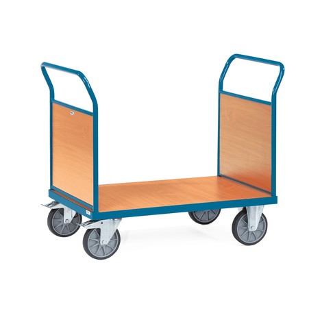 Chariot à plate-forme fetra®, avec ridelles en bois sur les 2 côtés
