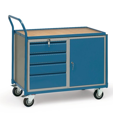 Chariot d’atelier fetra®, armoire, 4 tiroirs