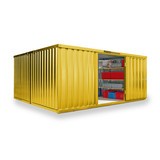 Combinaison de conteneurs à matériaux, 2 modules, H x l x P 2 150 x 4 050 x 4 340 mm, prémonté, plancher en bois, peint