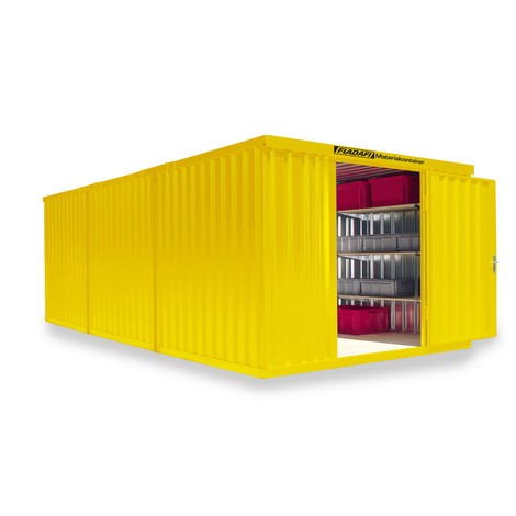Combinaison de conteneurs à matériaux, 3 modules, H x l x P 2 150 x 3 050 x 6 520 mm, prémonté, plancher en bois, peint