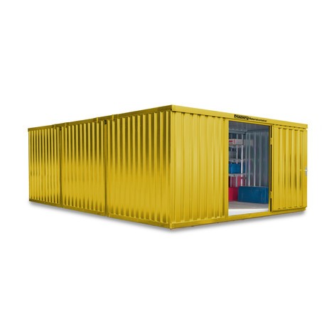 Combinaison de conteneurs à matériaux, 3 modules, H x l x P 2 150 x 4 050 x 6 520 mm, prémonté, plancher en bois, peint