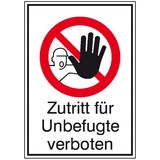 Combinaison de panneaux d'interdiction : « Accès interdit aux personnes non autorisées »