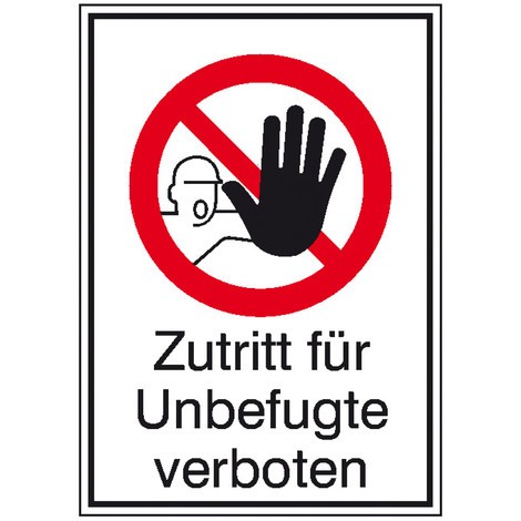 Combinaison de panneaux d'interdiction : « Accès interdit aux personnes non autorisées »