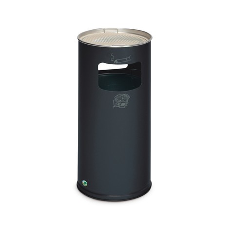 Combinazione posacenere-cestino dei rifiuti VAR®, modello a colonna, 37,4 litri