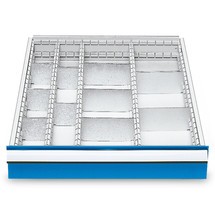 Compartimentage de tiroir métallique pour établi en ligne