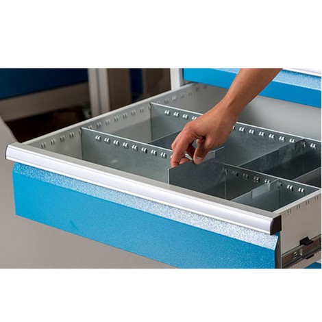 Compartimentage métallique pour tiroirs pour établis en ligne Bedrunka+Hirth