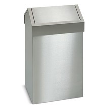 contenedor de reciclaje stumpf® hecho de acero inoxidable con tapa de péndulo