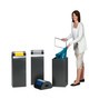 Contenedor de reciclaje VAR®, 60 litros, autoextinguible, de acero galvanizado y con recubrimiento de polvo, tapa redonda
