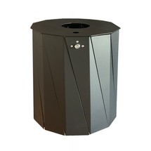 Conteneur à déchets RENNER avec cendrier, modèle 7007-40, 50 litres
