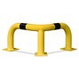 Corner hoop guard for indoor use, plastic-coated