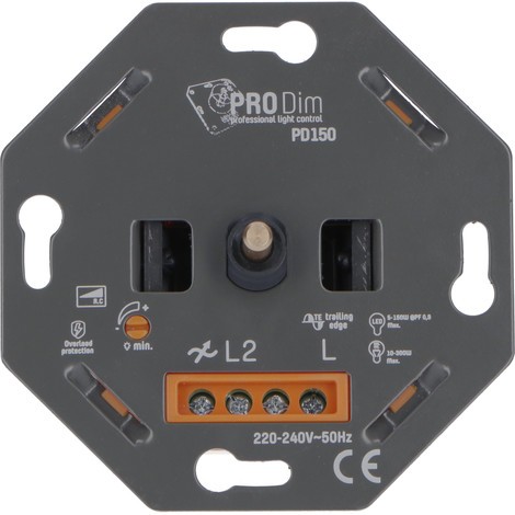 Dimmer - 5-150W LED 10-300W - Phasenabschnittsteuerung - 2-Draht-Systeme