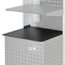 Druckerablage B500 für Jungheinrich Mobiler Arbeitsplatz WMD, mit vorderseitiger Arbeitsflächenvergrößerung