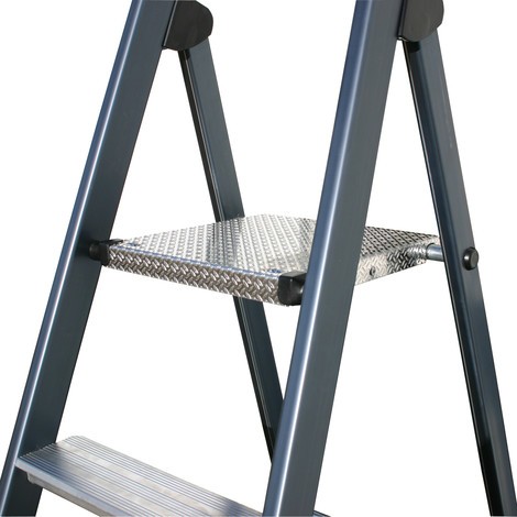 Dubbele trap KRAUSE®, 1-zijdig begaanbaar, geëloxeerd aluminium