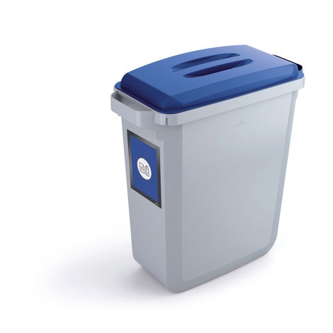 DURABLE Abfallbehälter DURABIN® 60L mit Deckel + Info-Rahmen DURAFRAME®