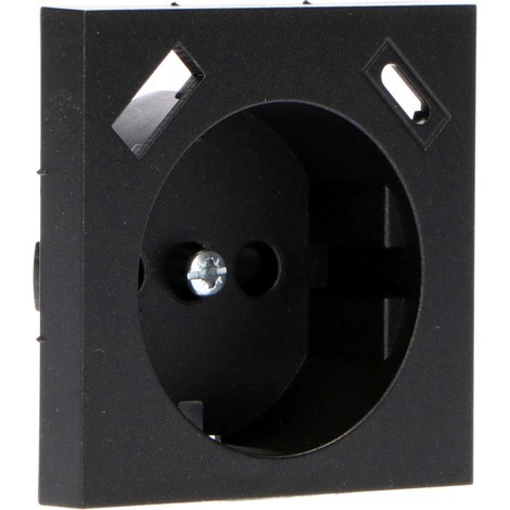 Einlegeplatte 1x USB-A+C - 55x55mm - mattschwarz