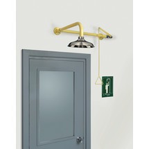 Erbstößer® Körperdusche, DIN EN 15154-1/-5, Wandmontage über Tür, Edelstahl-Duschkopf