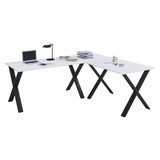 Escritorio de esquina Lona, cada mesa An x F 1.400 x 500 mm, X pies