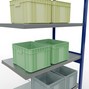 Estantería de cargas pequeñas SCHULTE con montaje encajado, módulo adicional, carga por estante 330 kg, azul genciana/galvanizada