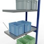 Estantería de cargas pequeñas SCHULTE, módulo adicional, azul genciana/galvanizado