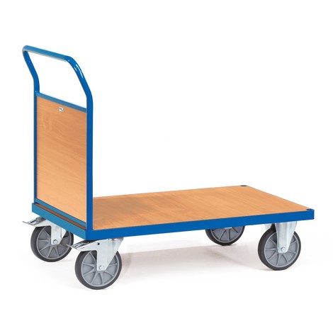 fetra® Chariot à plate-forme, avec ridelle avant en bois