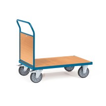 fetra® Chariot à plate-forme, avec ridelle avant en bois