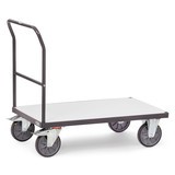 fetra® Chariot à plate-forme ESD, avec surface de chargement en bois