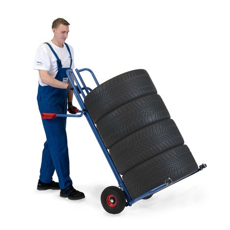 fetra® Diable porte-pneus avec galets d’approche Capacité de charge : 200 kg
