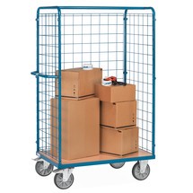 fetra® Paketwagen, 3-seitig mit Gitterwand