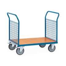fetra® Plattformwagen, 2-seitig mit Gitterwänden